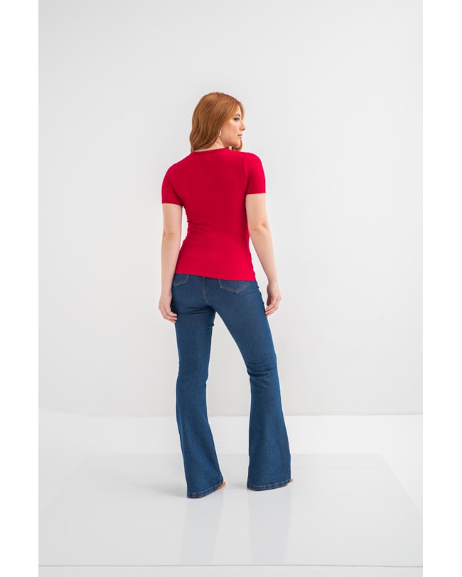 Blusa Canelada Feminina Cereja Rosa Básica-7eed0e2d-3fd8-4665-94f0-d1763221dd8e