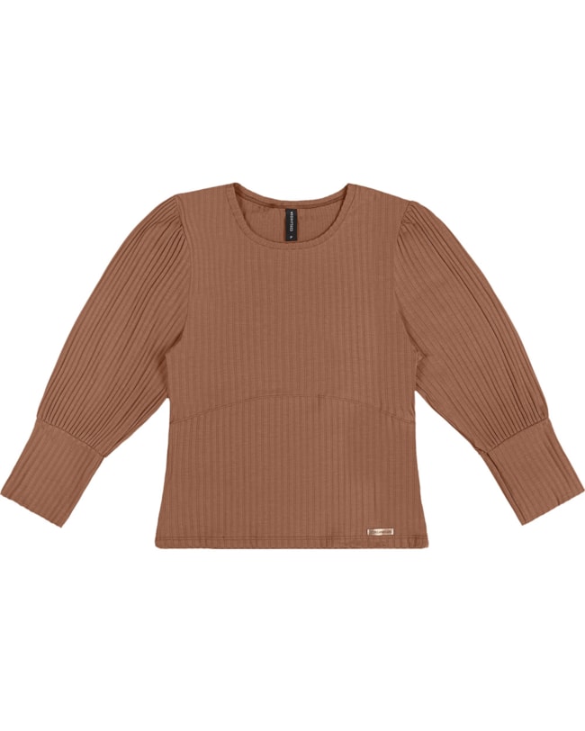 Blusa Canelada Feminina Cereja Rosa com Mangas 3/4-3a3d27fd-75b7-41d4-be88-ff8b6f4cc095