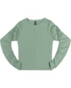 Blusa Canelada Feminina Cereja Rosa com Mangas Franzidas-982f4eb5-02bd-44cc-9f7b-5676dbbe59e2