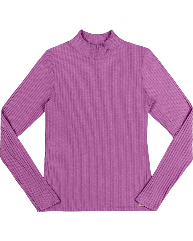 Blusa Canelada Feminina Cereja Rosa Gola Alta-d8b80968-4758-46ea-8f71-e04b19ed216d