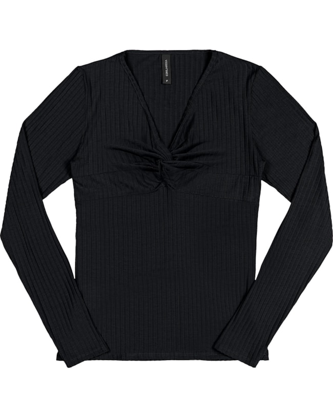 Blusa Canelada Feminina Cereja Rosa Mangas Longas-3f93ed37-3453-4320-b9bd-cd4c0eb7c353