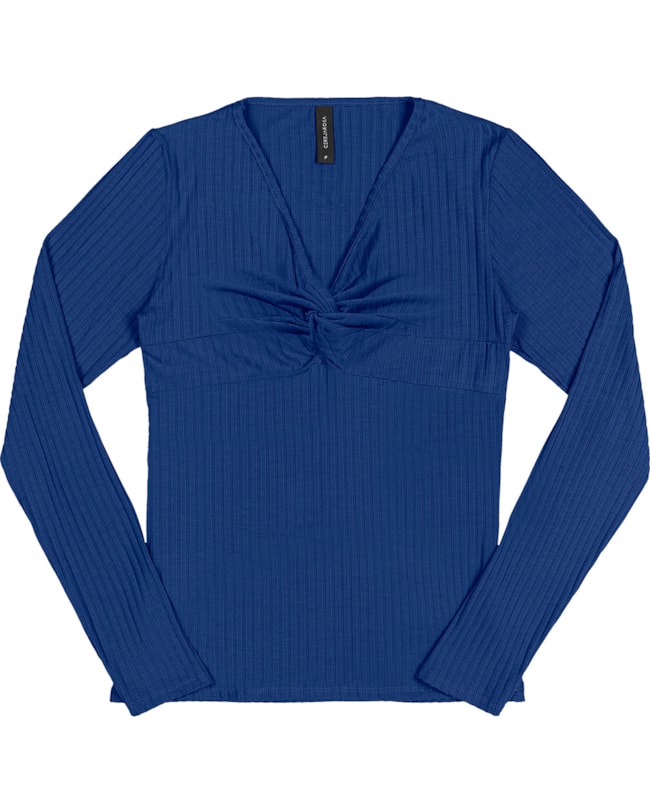 Blusa Canelada Feminina Cereja Rosa Mangas Longas-fa4eecce-f37a-44d1-8bab-e1bd36b37449