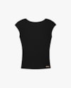 Blusa Canelada Feminina com Detalhe nas Costas - Cereja Rosa - Preto-c3c2e198-9415-4666-9b35-aa916f8c0b26