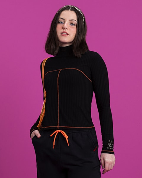 Blusa Canelada Juvenil Feminina Based Gola Alta