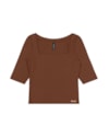 Blusa Canelada Manga 3/4 Cereja Rosa-3725606c-855f-48c1-9b57-89f306e9bf85