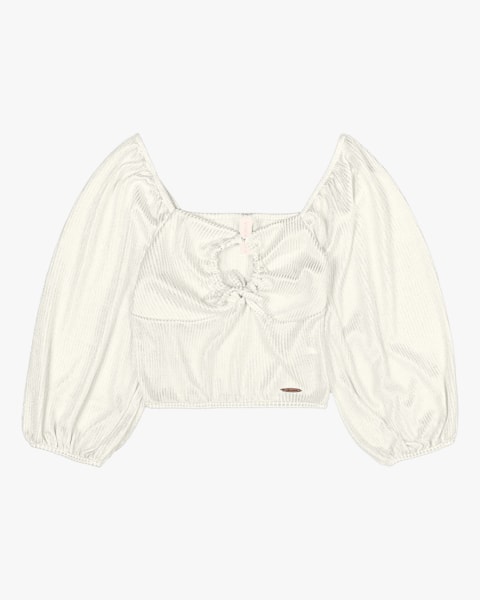 Blusa Cropped Canelada com Brilho Cereja Rosa