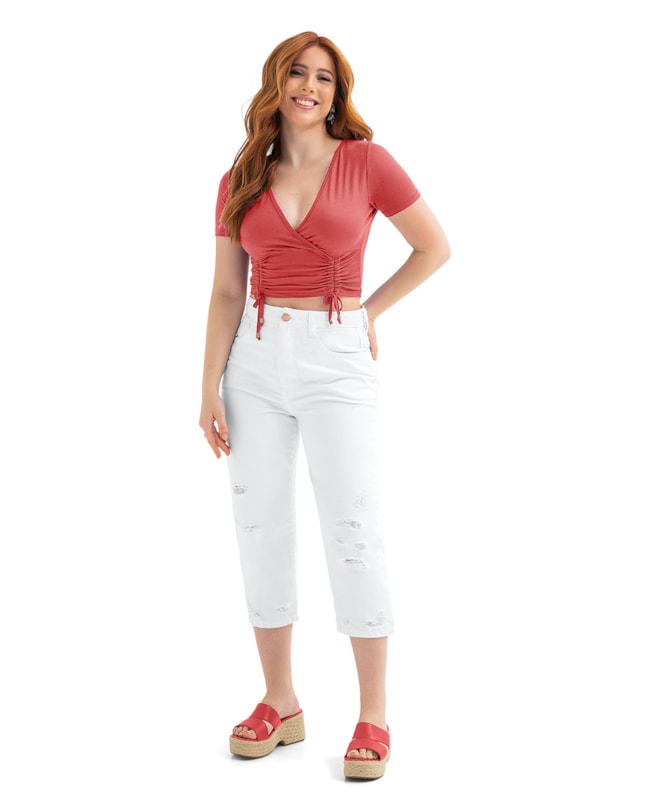 Blusa Cropped com Franzido Ajustável Cereja Rosa-35f70a1e-3427-4026-ae19-a55e06f9b2fc