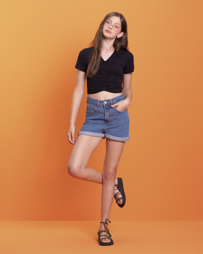 Blusa Cropped com Franzido Frontal Based-8159a3a5-7614-4669-93f9-e8d8085dc6e7