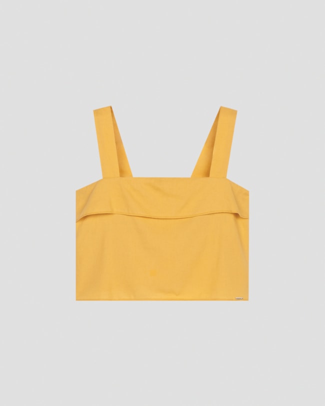 Blusa Cropped em Viscose Linho Cereja Rosa Amarelo-fed3647f-0d42-4d42-890a-e0e8209d1adb