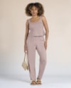Blusa Cropped em Viscose Linho - Cereja Rosa - Bege-8e8fa04c-84ec-4a29-9f1c-c19d5ff4fb3c