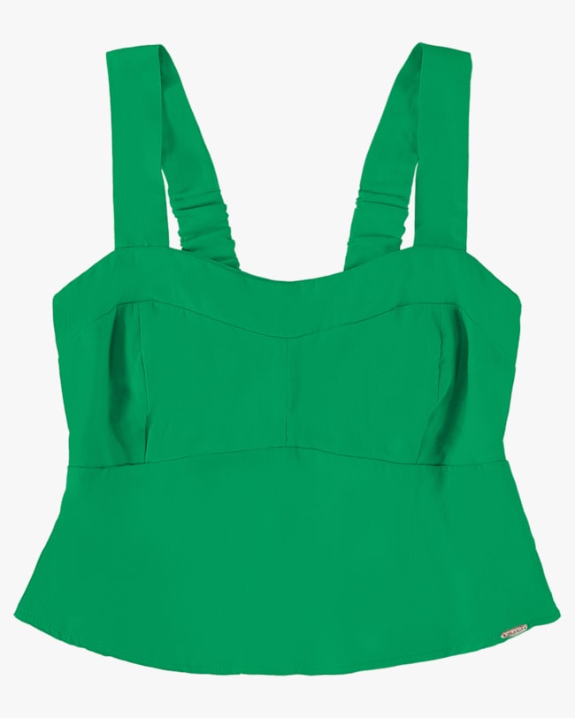 Blusa Cropped em Viscose Linho - Cereja Rosa - Folha P-efc633bb-2bb5-4f9d-8372-f86863d8e37b