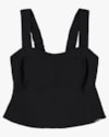 Blusa Cropped em Viscose Linho - Cereja Rosa - Preto P-a77adf59-1ad7-4a78-8638-ff084a325b0a