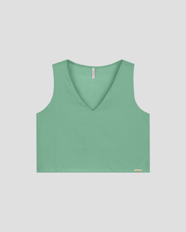 Blusa Cropped em Viscose Linho Decote V Cereja Rosa Verde-16faf5cc-f459-4f67-8ae9-6208d4310ce7