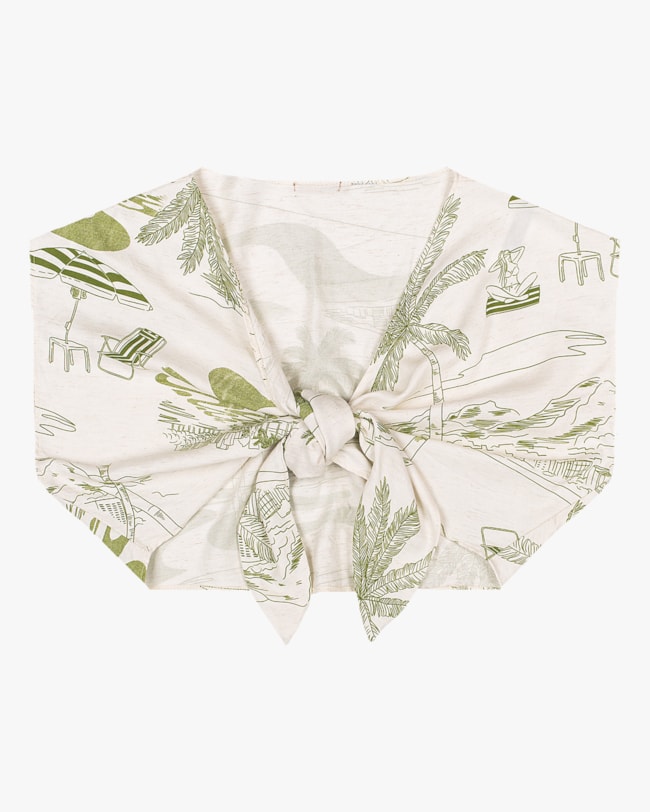 Blusa Cropped Estampada com Amarração Cereja Rosa-4f116793-91ee-4da5-999f-fd7a7cbf6501