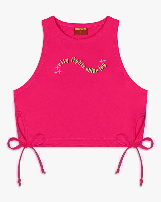 Blusa Cropped Juvenil em Cotton com Amarração - BaseD - Cherry-e944bd47-23bf-4049-832a-fc2dbc8d5d09