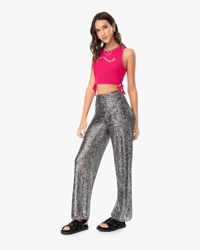 Blusa Cropped Juvenil em Cotton com Amarração - BaseD - Cherry-a9347105-0b98-4658-9dbc-d4558742877d