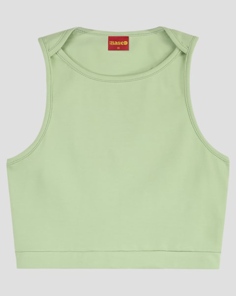 Blusa Cropped Juvenil em Malha Cotton BaseD Verde