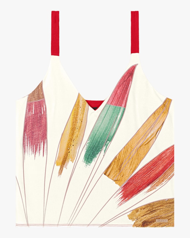 Blusa Estampada com Alças Ajustável Cereja Rosa-d0e70e0b-be0c-45e2-ab09-503e9b2f34ca