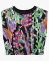 Blusa Estampada com Retilínea - Cereja Rosa - Preto-a3232245-fbc7-4d8e-bb72-d3e6dfe973c8