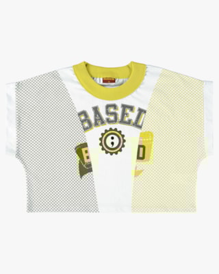 Blusa Estampada Juvenil com Gola Contraste - BaseD - Aspargo