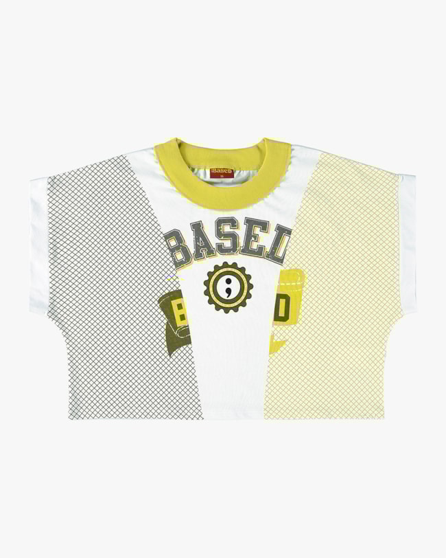 Blusa Estampada Juvenil com Gola Contraste - BaseD - Aspargo-7f91fd20-2cb9-4b17-adf5-f0dde839a527