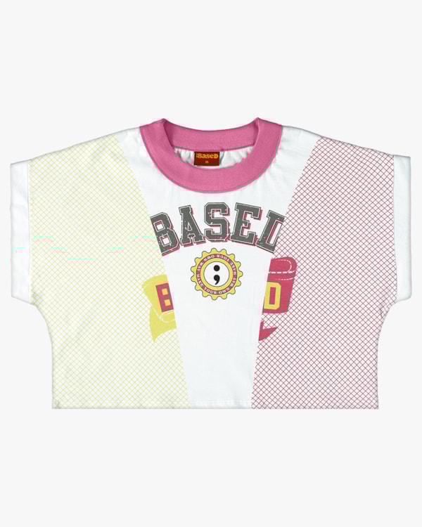 Blusa Estampada Juvenil com Gola Contraste - BaseD - Blossom