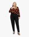 Blusa Estampada Plus Size com Manga Longa - Cereja Rosa - Ocre-bdfab3ac-7f74-4fd5-ad8b-2ee743f42fed
