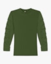 Blusa Feminina Canelada com Manga Longa Franzida - Cereja Rosa -Militar-f3b8caa6-d634-40a1-ae11-8caff0f785f7