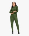Blusa Feminina Canelada com Manga Longa Franzida - Cereja Rosa -Militar-f83b4d7c-d4df-4f50-a6a6-2220846263da