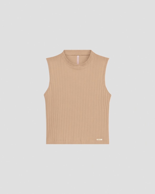 Blusa Feminina Canelada em Linho Cereja Rosa CREME CARAMELO-4c614754-5c04-4e62-823a-5353d5b06bac