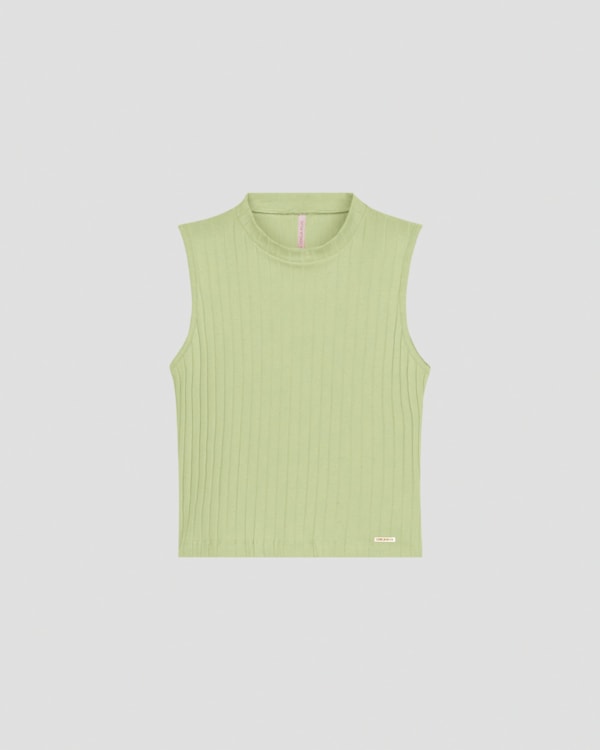 Blusa Feminina Canelada em Linho Cereja Rosa Verde