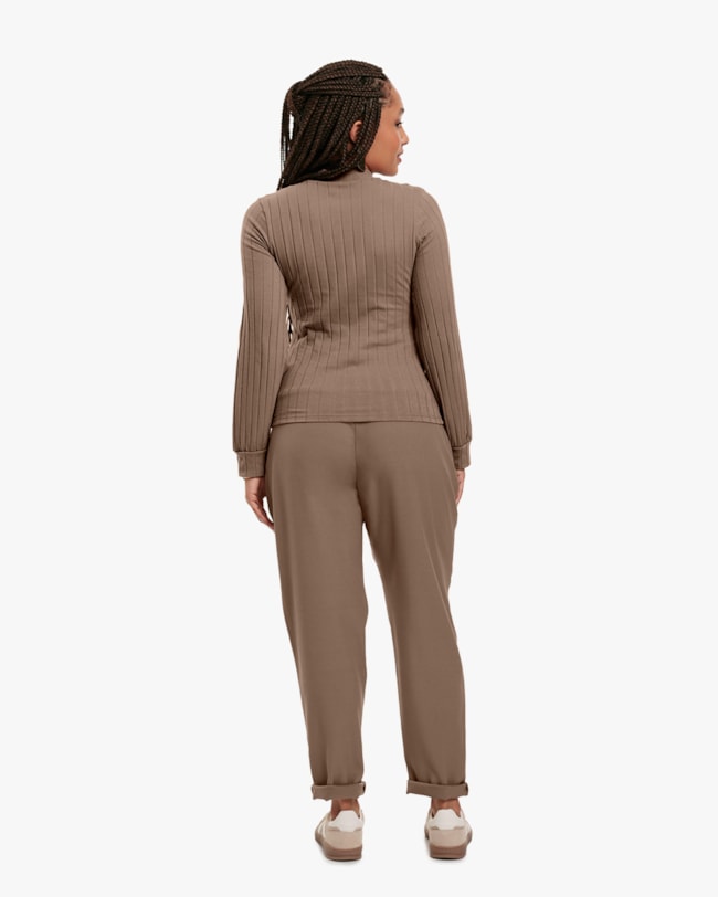 Blusa Feminina Canelada Manga Longa com Gola Alta - Cereja Rosa - Macchiato-5305d7ac-ffa6-4ad9-805b-d9d4445d7ef9