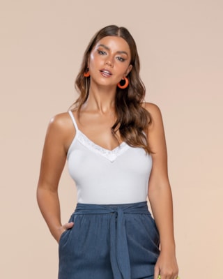 Blusa Feminina Cereja Rosa com Renda