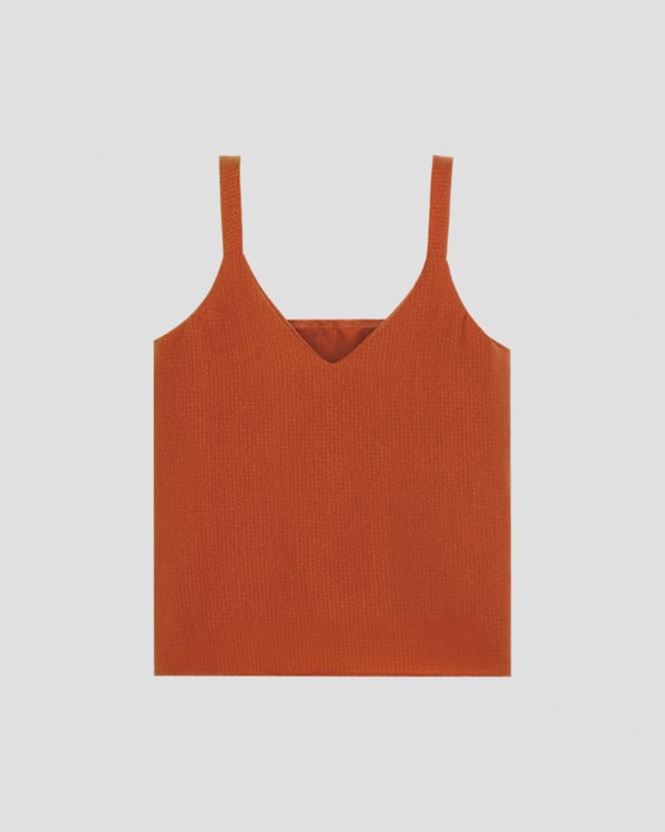 Blusa Feminina Cereja Rosa em Tecido Crepe Texturizado Marrom