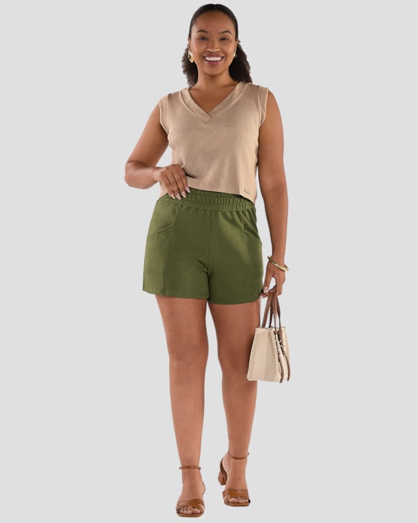 Blusa Feminina Cobre Cos com Decote V - Cereja Rosa - Toffee