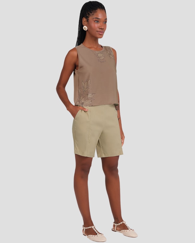 Blusa Feminina com Estampada Floral Cereja Rosa Marrom-fc34ea82-e98a-4a1c-861c-7870bae321e5