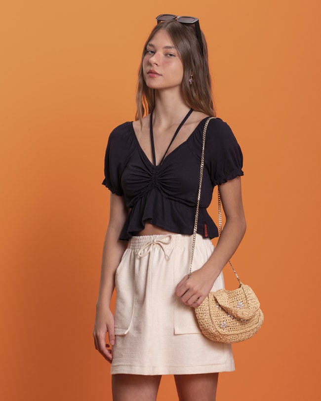 Blusa Feminina com Franzido no Busto Based-99ac8365-7ac7-48b6-a772-a4c94e9cc453