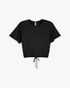 Blusa Feminina com Manga Ampla e Amarração - Cereja Rosa - Preto-ec96cfe6-9999-4d8d-81e9-e2cf4b40a016