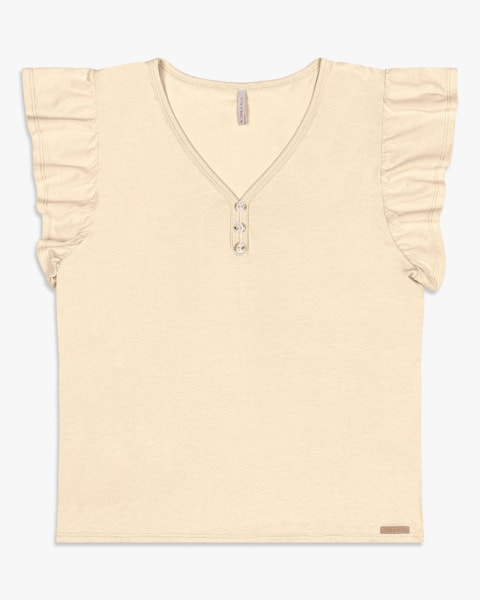 Blusa Feminina com Manga Babado - Cereja Rosa - Tapioca