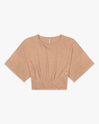 Blusa Feminina com Manga Curta Ampla - Cereja Rosa - Toffee