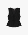 Blusa Feminina Decote V com Amarração - Cereja Rosa - Preto-c5988bd5-7497-494d-a144-364670cccb41
