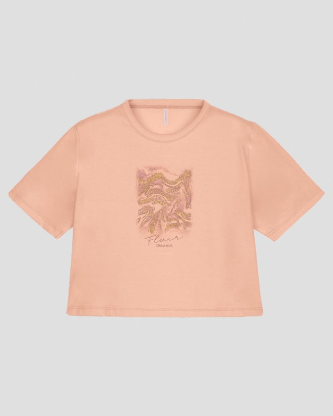 Blusa Feminina em Malha Estampa Metalizada Cereja Rosa Nude-892d9613-1724-4a0e-a8d2-cab1d0d42708