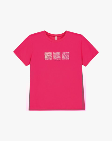 Blusa Feminina em Meia Malha com Estampa Metalizada - Cereja Rosa - Cherry