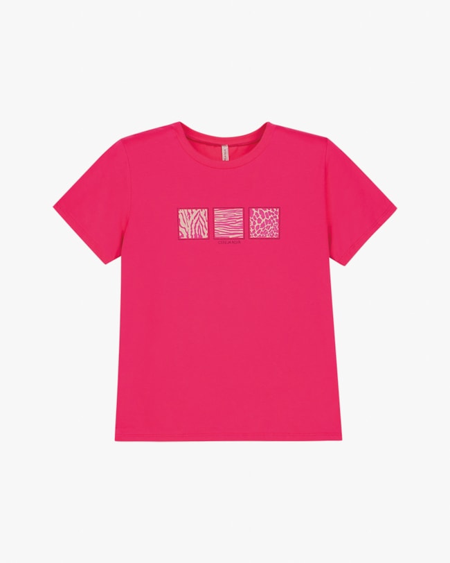 Blusa Feminina em Meia Malha com Estampa Metalizada - Cereja Rosa - Cherry-bbf5995a-84df-409e-8b0f-f07c0ed1303a