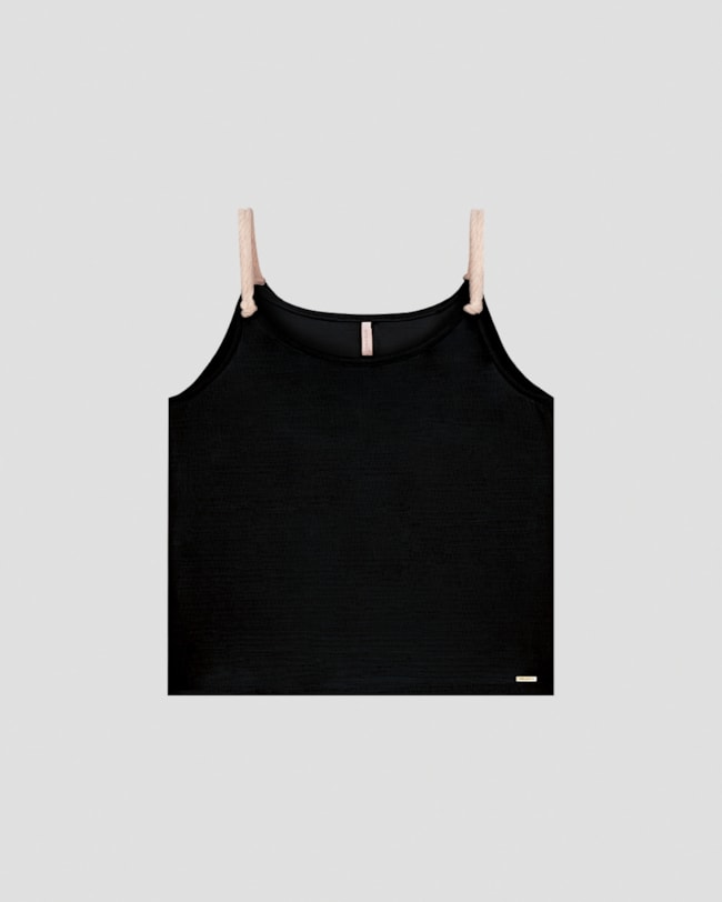 Blusa Feminina em Viscose com Alças Finas Cereja Rosa PRETO-f7356aa1-a91c-4404-ad4b-ac940f8f1743