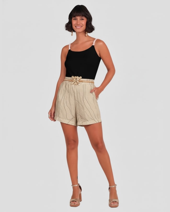 Blusa Feminina em Viscose com Alças Finas Cereja Rosa PRETO-1ba19433-0f4a-443f-8294-56407f47d0aa