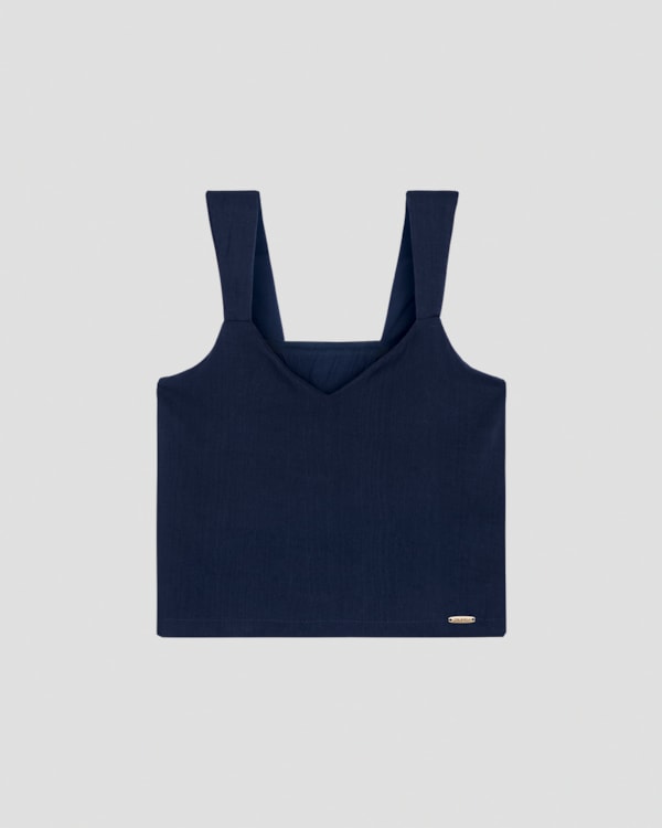 Blusa Feminina em Viscose com Decote V Cereja Rosa Azul