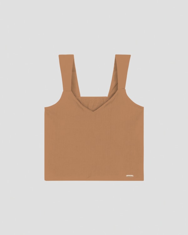 Blusa Feminina em Viscose com Decote V Cereja Rosa Bege