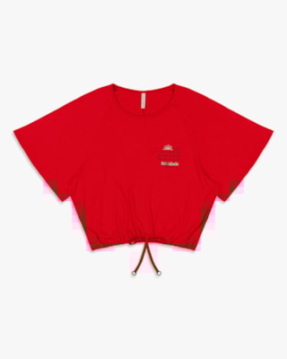 Blusa Feminina em Viscose com Mangas Amplas - Cereja Rosa - Tomato