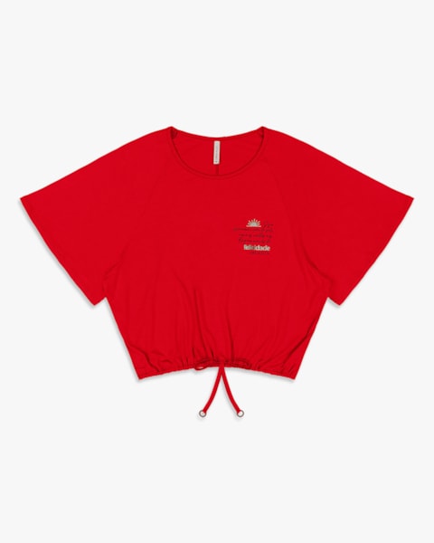 Blusa Feminina em Viscose com Mangas Amplas - Cereja Rosa - Tomato